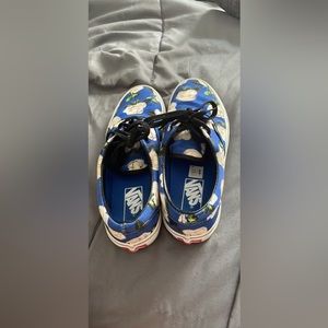 Blue Vans with Beige roses